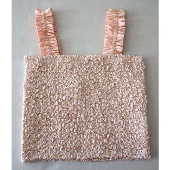 Petersyn Women's Sz XS Melon Striped Tami Smocked Sleeveless Top Shirt $128 - Picture 1 of 10